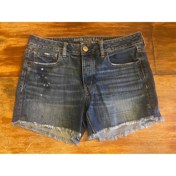 American Eagle Outfitters Pants - American Eagle Dark Wash Button Fly Cut Off Denim Shorts Women's size 8